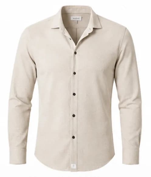 Olive green mandarin collar shirt